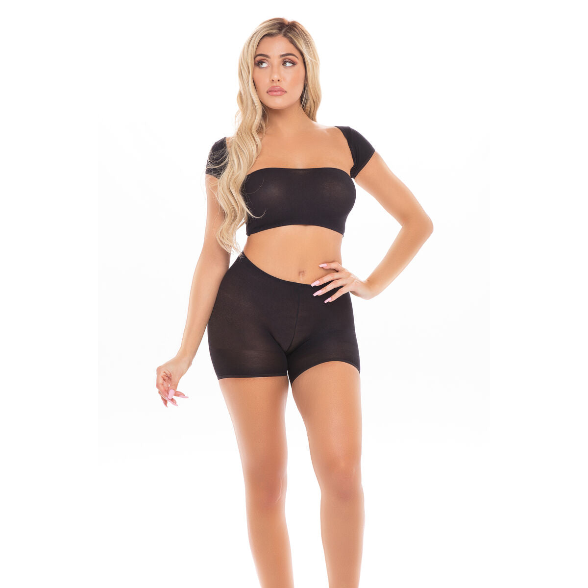 Compleu de lenjerie Pink Lipstick Negru (Mărime unică), 4, roseregalo.com