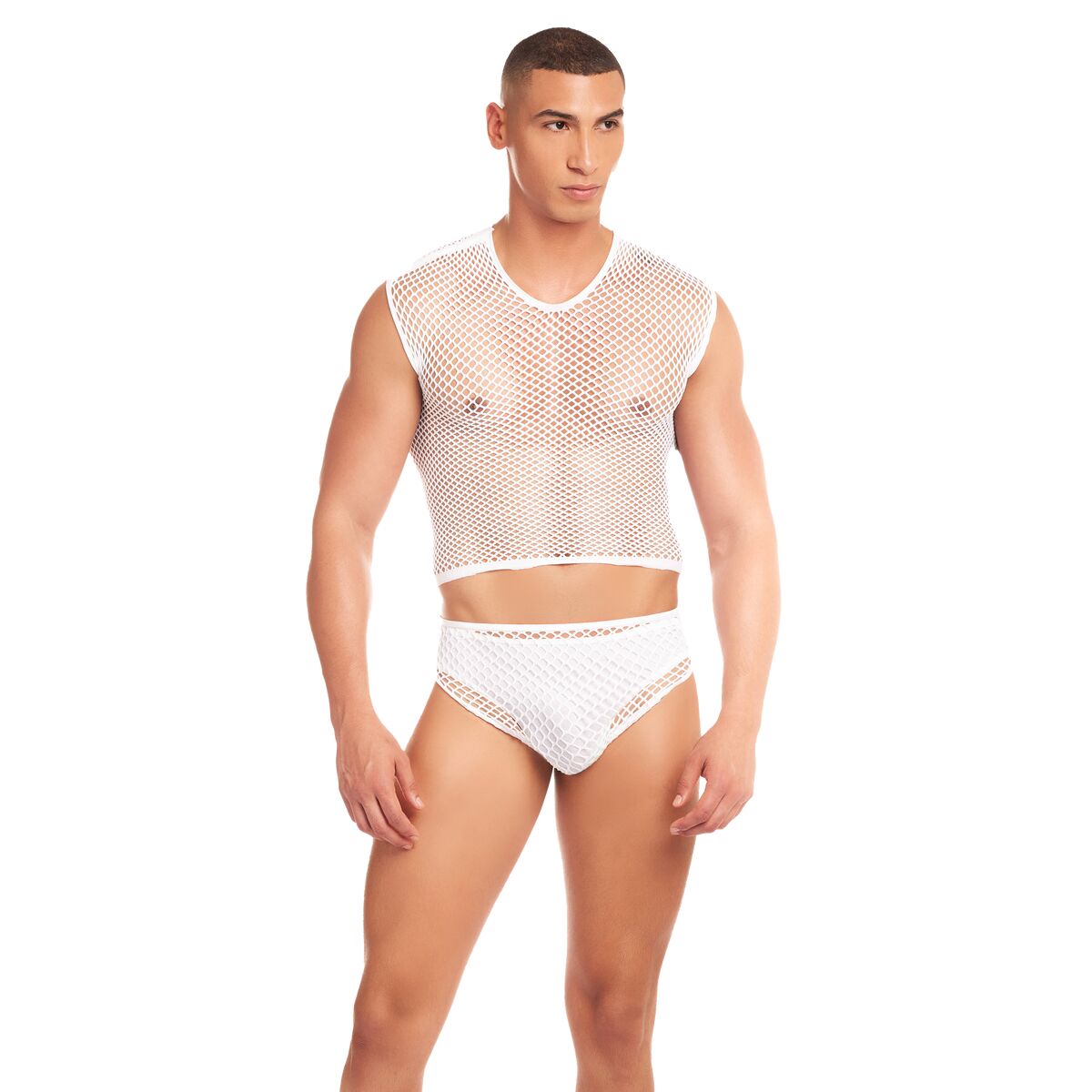 Compleu de lenjerie Rainbow Party Alb S/M, 1, roseregalo.com