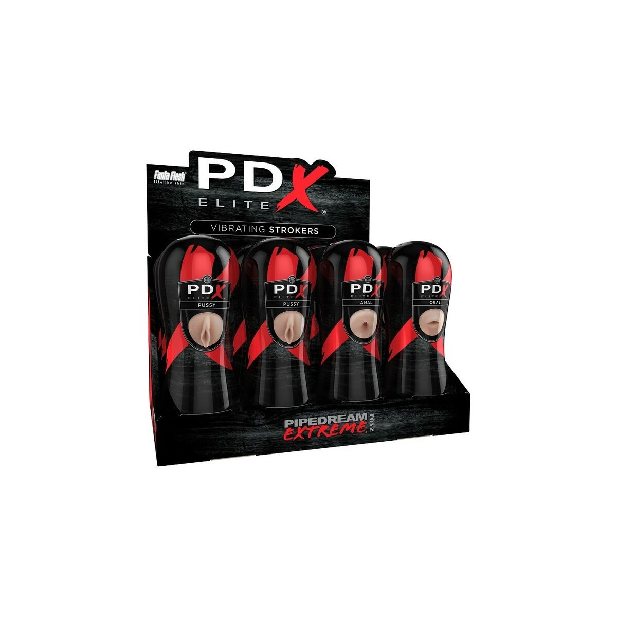 Rezistență Jack Ass Pipedream VIBRATING STROKER DISPLAY Negru, 1, roseregalo.com