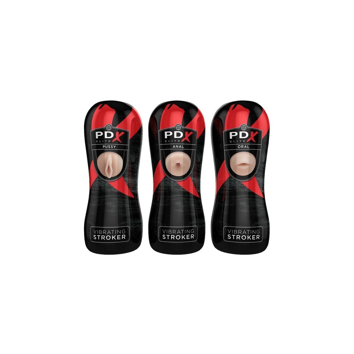 Rezistență Jack Ass Pipedream VIBRATING STROKER DISPLAY Negru, 2, roseregalo.com