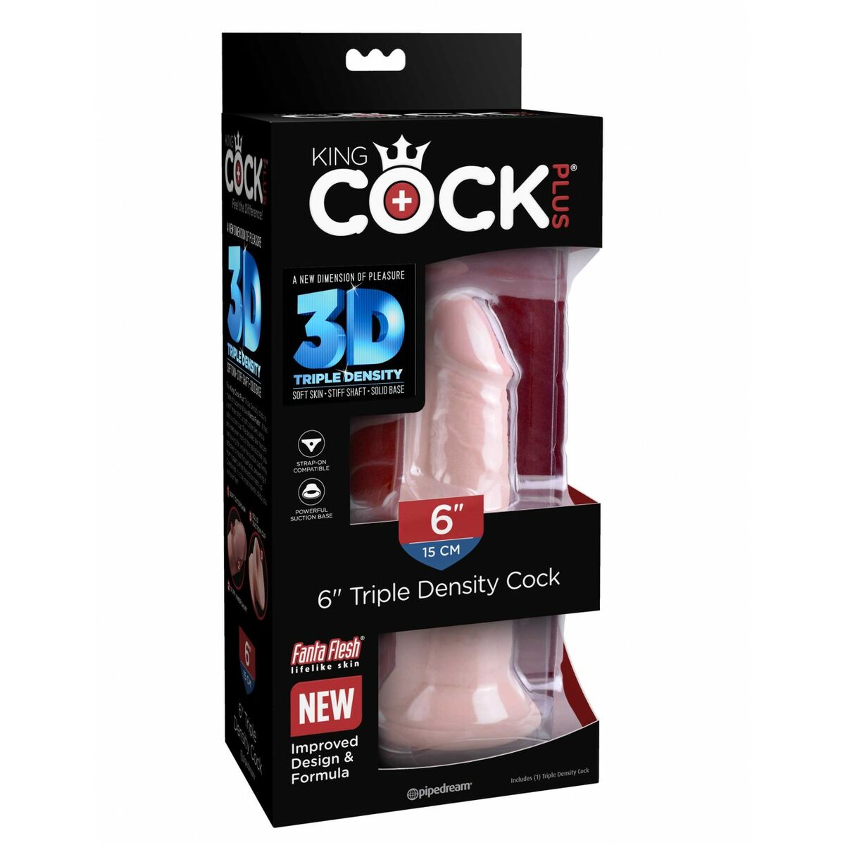 Dildo Pipedream King Cock Plus Natural, 2, roseregalo.com