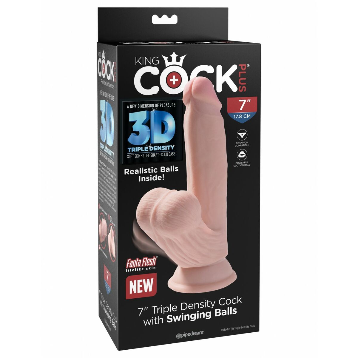 Dildo realist Pipedream - King Cock Natural, 2, roseregalo.com