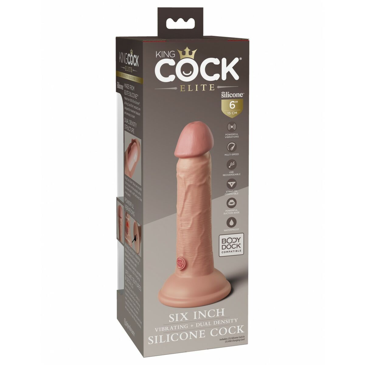 Dildo realist Pipedream - King Cock Silicon (15 cm), 3, roseregalo.com