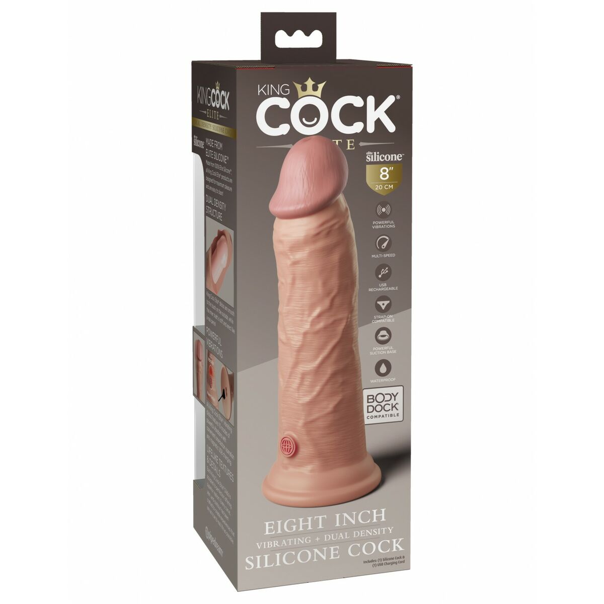 Dildo Pipedream King Cock Elite Natural, 3, roseregalo.com