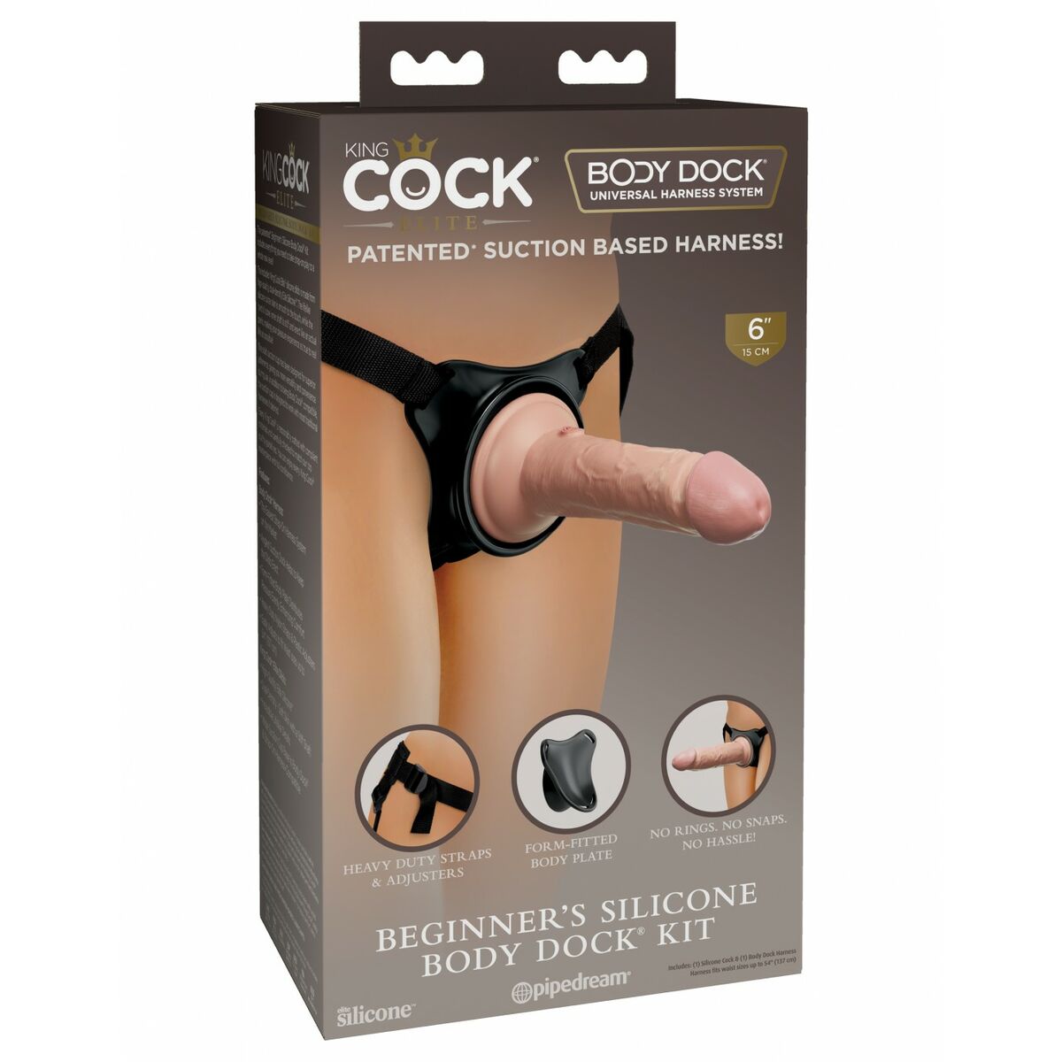 Dildo cu ham Pipedream King Cock Elite, 2, roseregalo.com