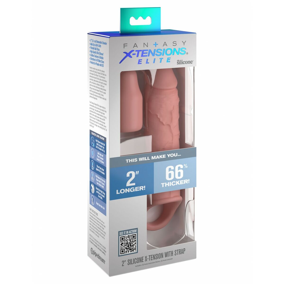 Protecţie pentru penis Pipedream Fantasy X-tensions Elite Carne, 2, roseregalo.com