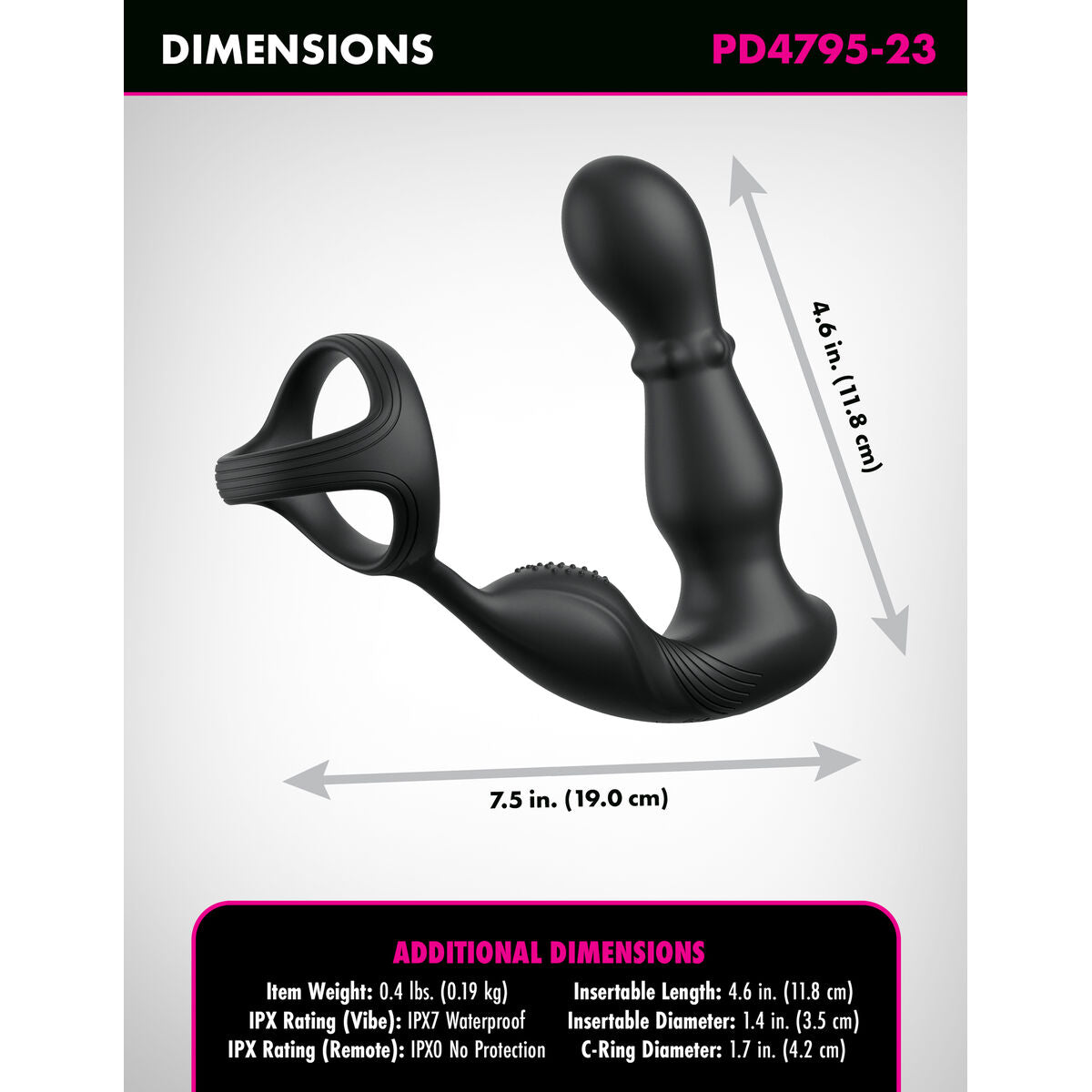 Vibrator anal Pipedream Anal Fantasy Elite Negru, 4, roseregalo.com