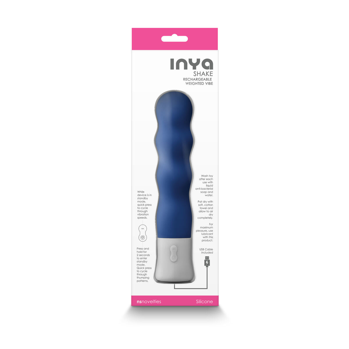 Vibrator NS Novelties Inya Albastru, 2, roseregalo.com