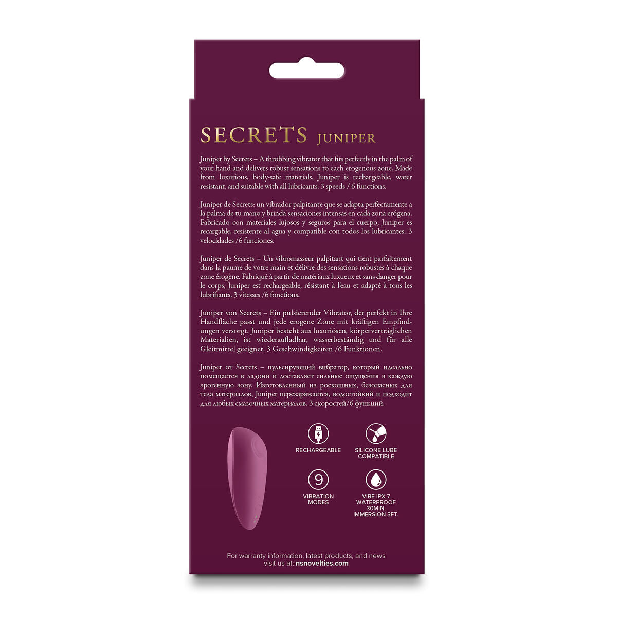 Masajator erotic NS Novelties Secrets Roșu, 3, roseregalo.com