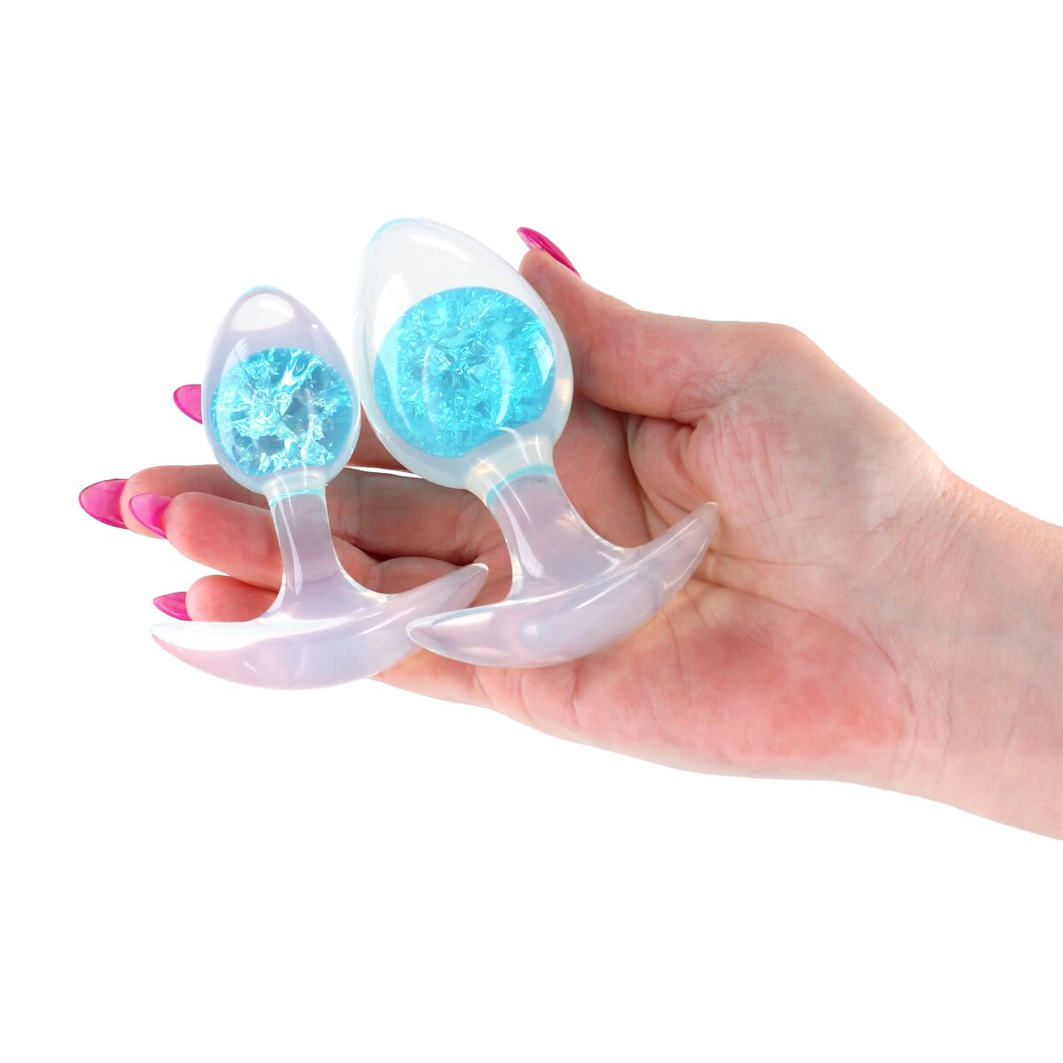 Plug Anal NS Novelties Glams Albastru 2 Piese (7 cm) (8 cm), 2, roseregalo.com