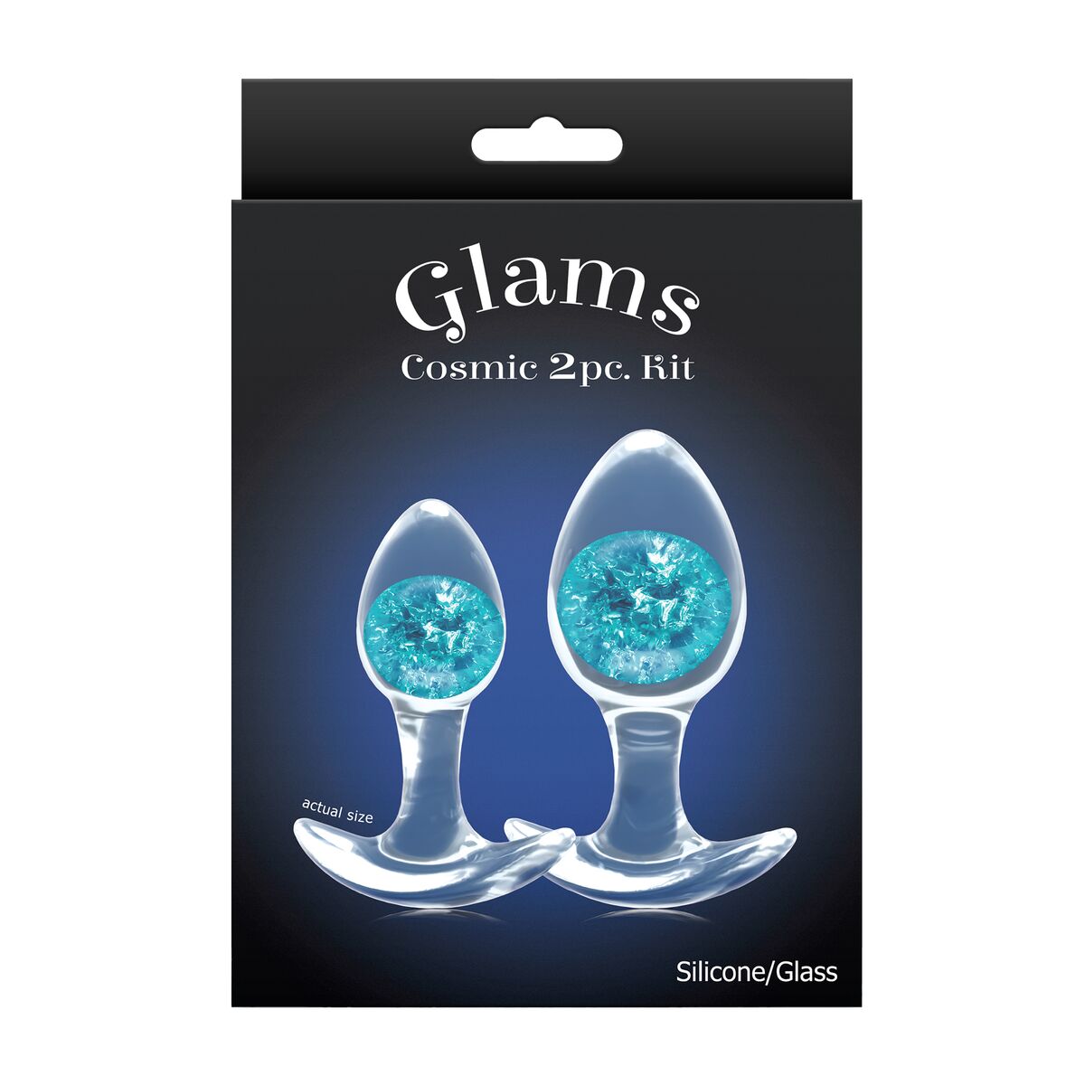 Plug Anal NS Novelties Glams Albastru 2 Piese (7 cm) (8 cm), 4, roseregalo.com