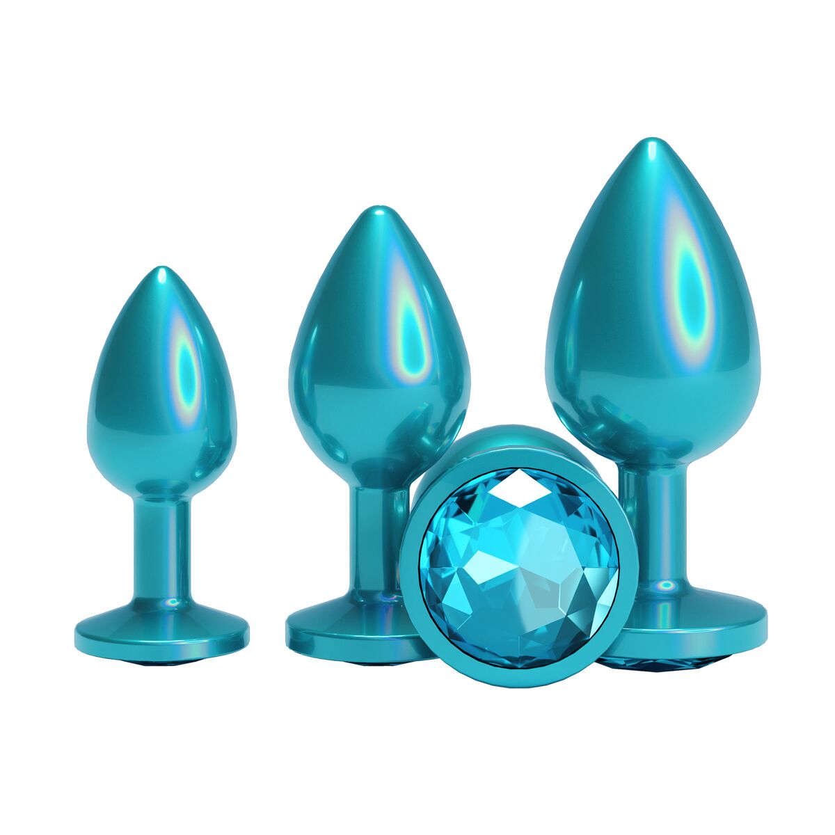 Plug Anal NS Novelties Rear Assets Albastru 3 Piese (9,5 cm) (7 cm) (8,2 cm), 1, roseregalo.com