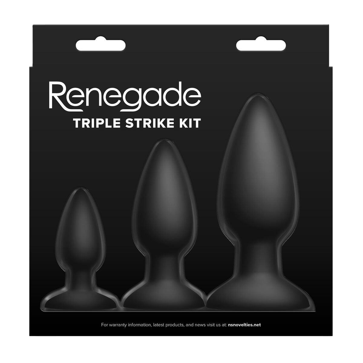 Plug Anal NS Novelties Renegade Negru 3 Piese (7,6 cm) (10 cm) (5,7 cm), 3, roseregalo.com
