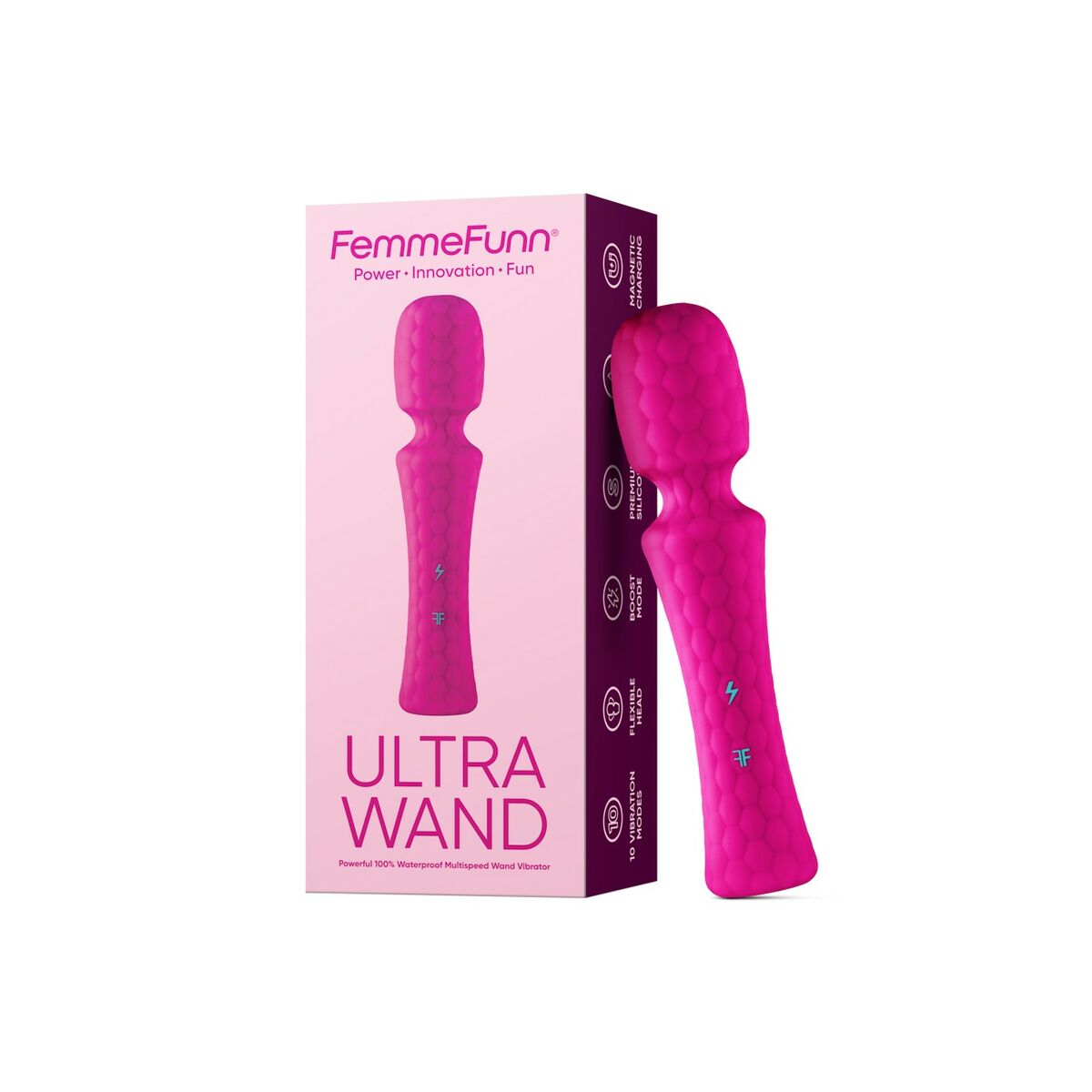 Dispozitiv de Masaj FemmeFunn Ultra Wand Roz, 1, roseregalo.com