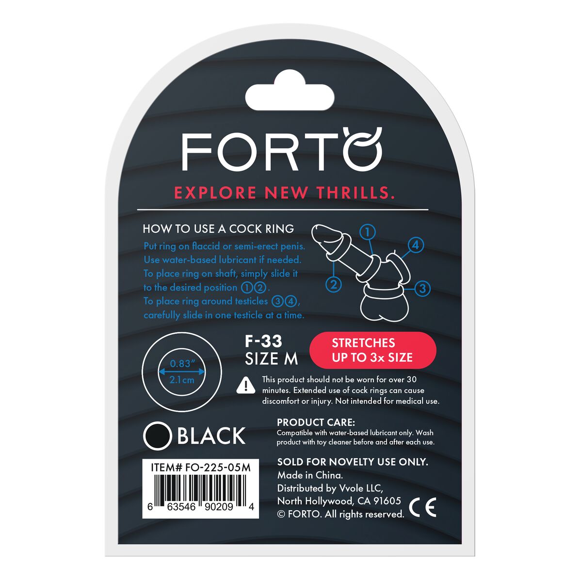 Pachet Inel Penis Forto Negru M (M) Ø 21 mm, 5, roseregalo.com