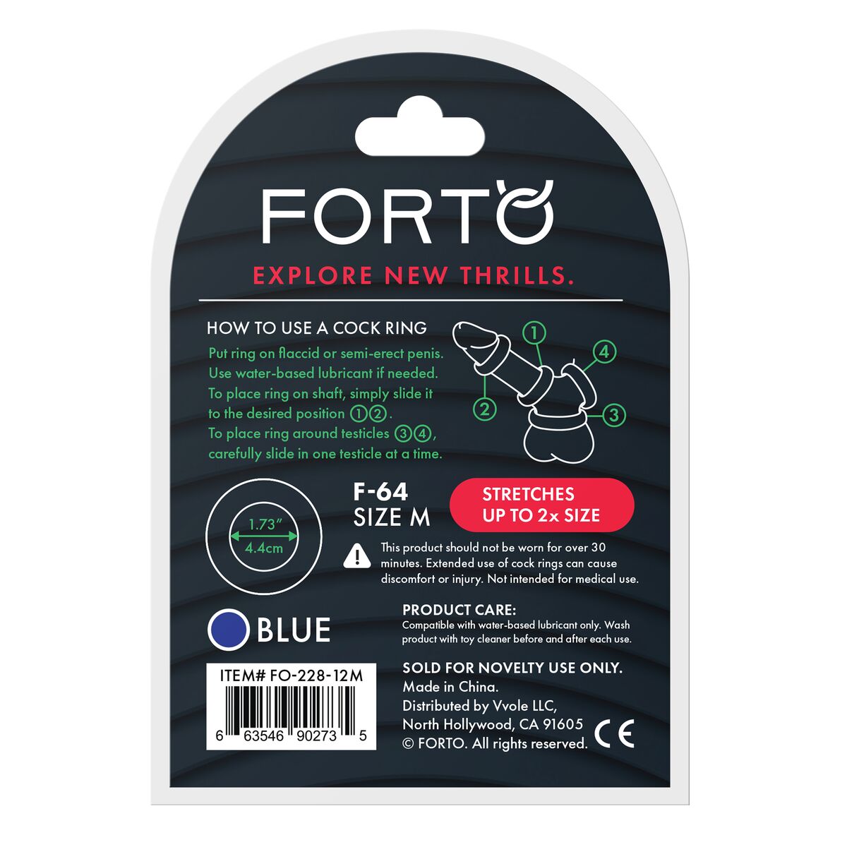 Pachet Inel Penis Forto Albastru M Ø 45 mm, 5, roseregalo.com