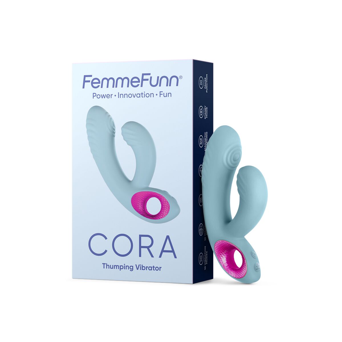 Vibrator zona G FemmeFunn Cora Albastru, 4, roseregalo.com