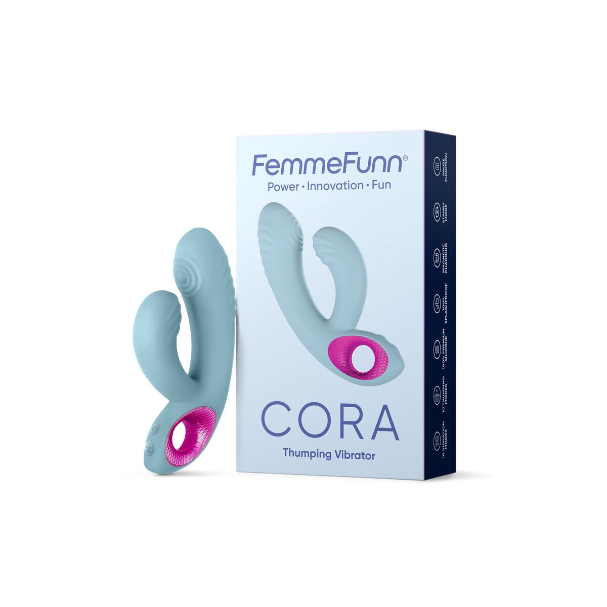 Vibrator zona G FemmeFunn Cora Albastru, 6, roseregalo.com