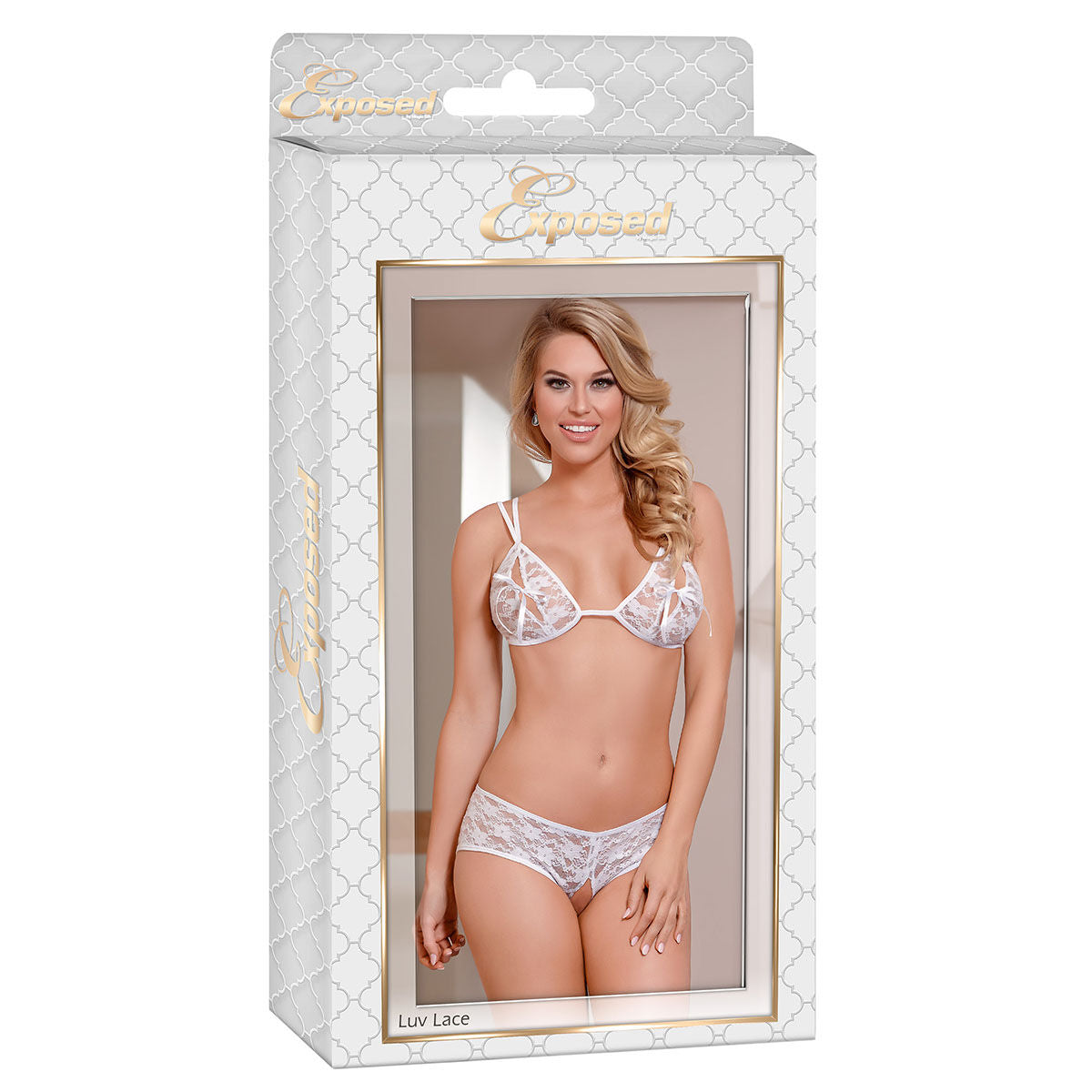 Compleu de lenjerie Exposed Alb (S/M), 1, roseregalo.com