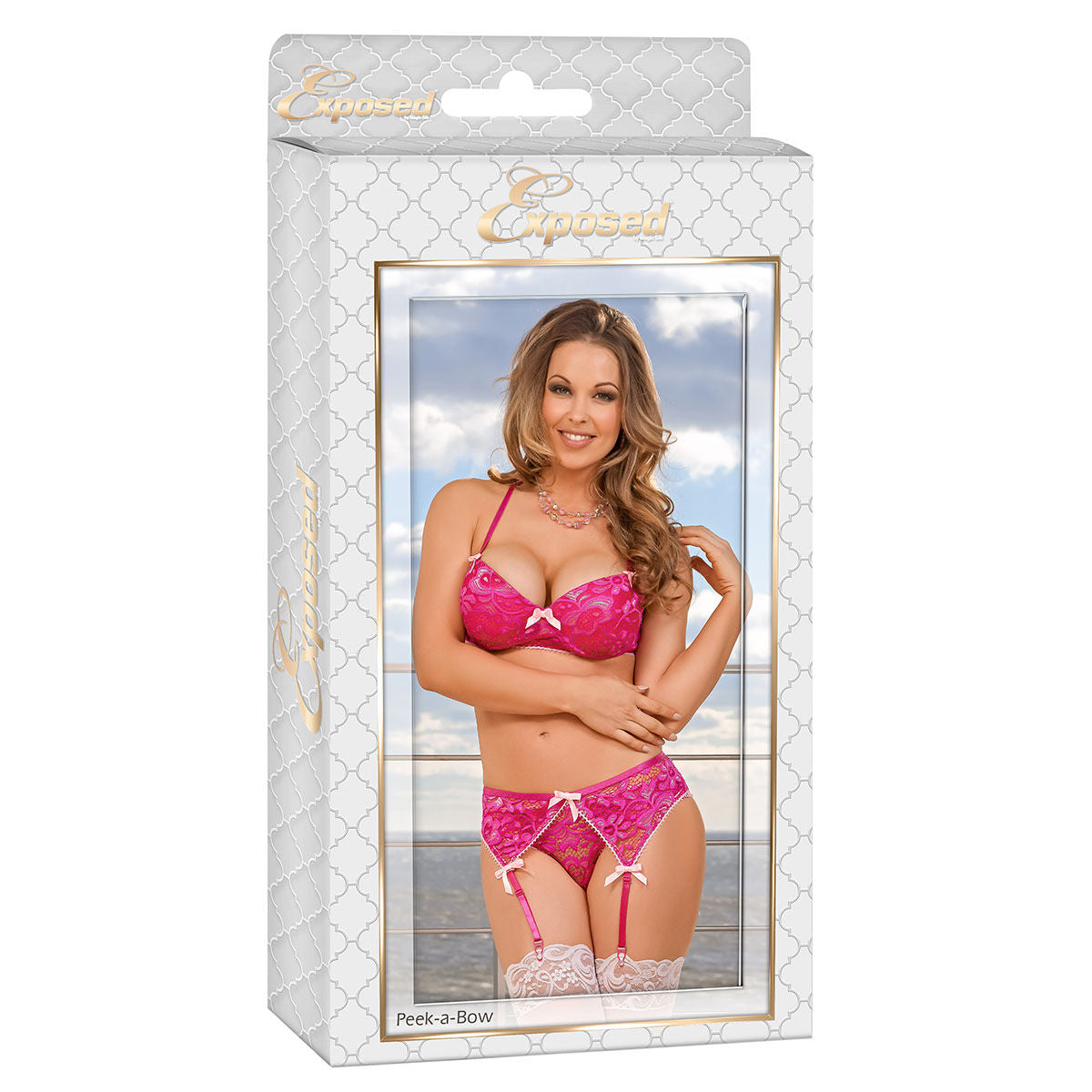 Compleu de lenjerie Exposed Roz (S/M), 1, roseregalo.com
