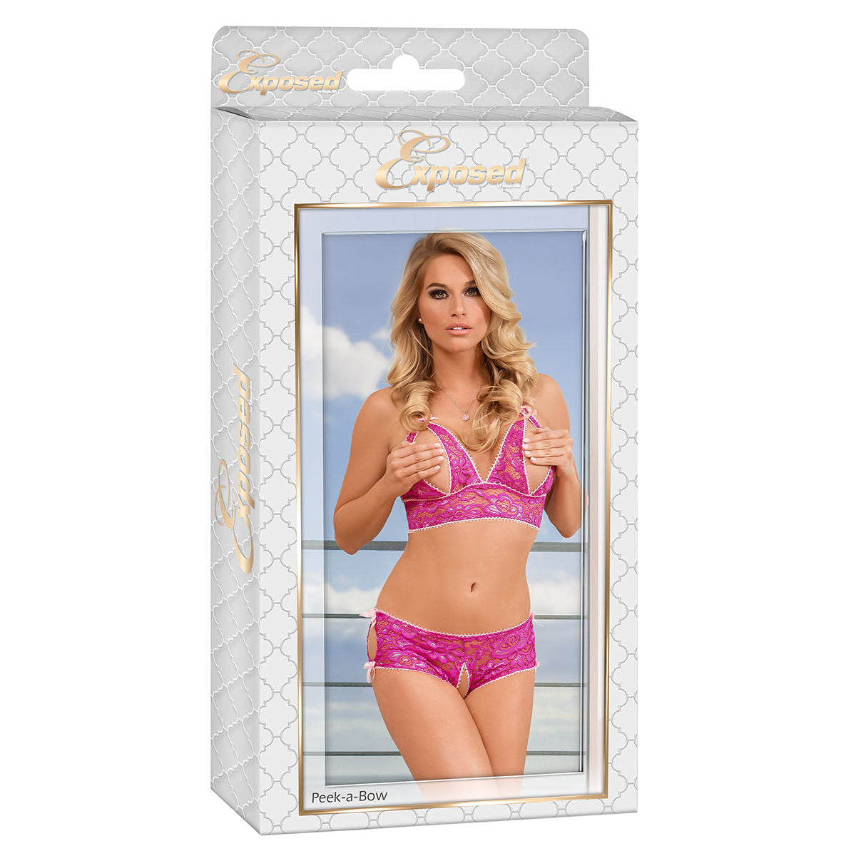 Compleu de lenjerie Exposed Roz (L/XL), 1, roseregalo.com