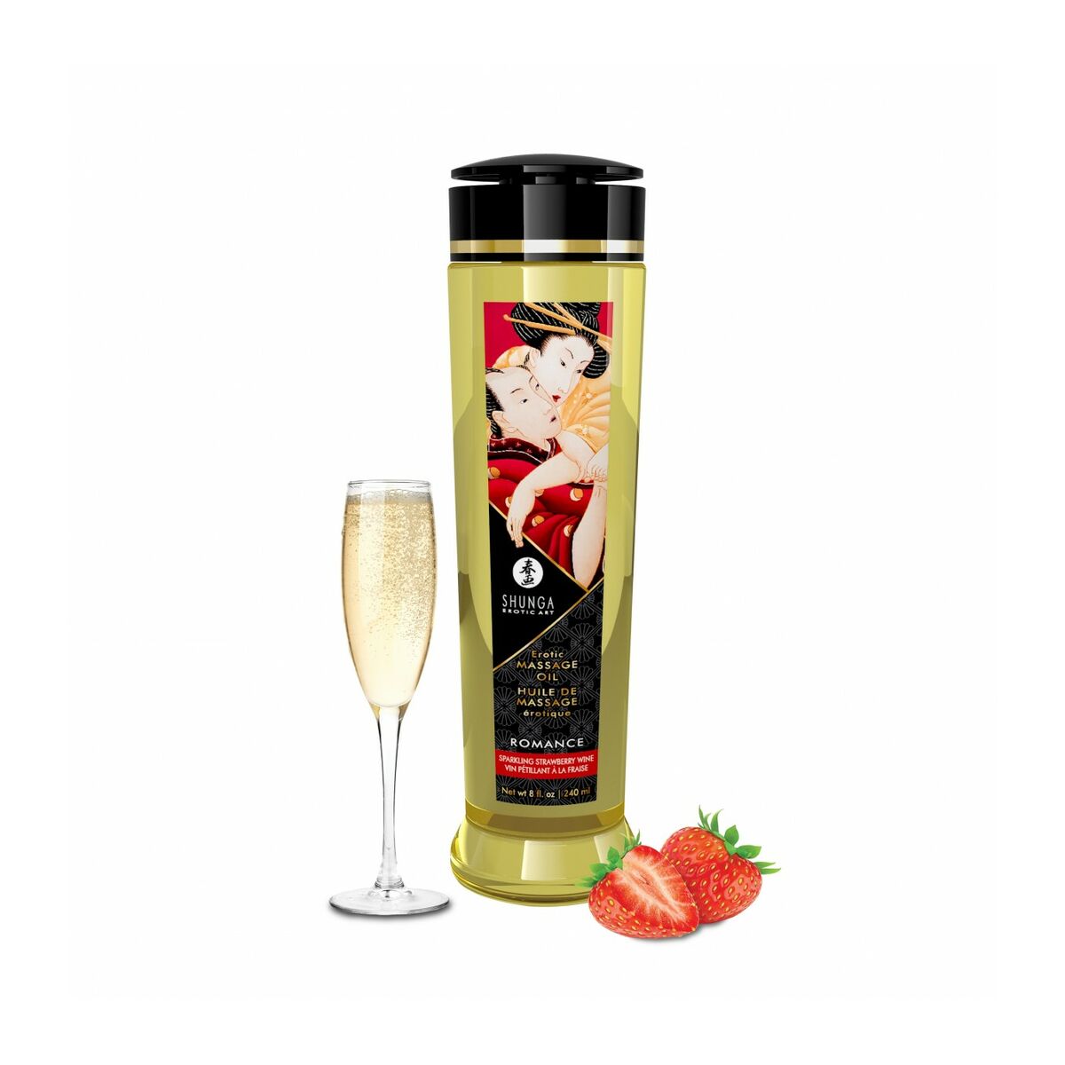 Ulei de Masaj Erotic Shunga 240 ml Șampanie de Căpșuni, 3, roseregalo.com