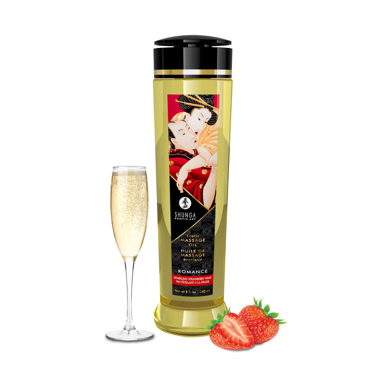 Ulei de Masaj Erotic Shunga 240 ml Șampanie de Căpșuni, 2, roseregalo.com