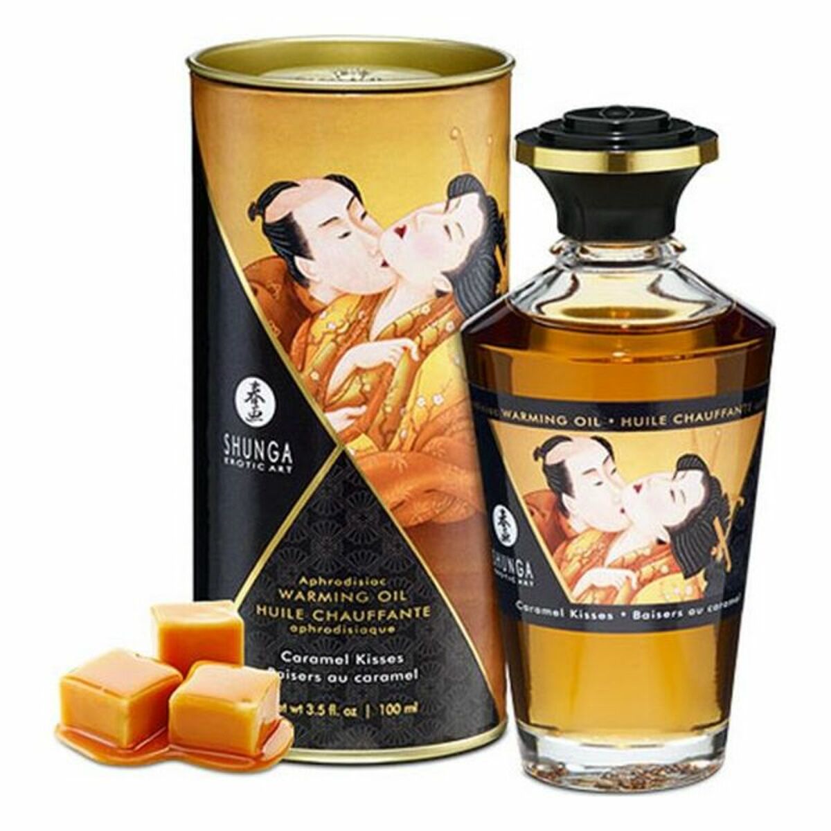 Ulei de Masaj Erotic Shunga Caramel Kisses 100 ml, 1, roseregalo.com