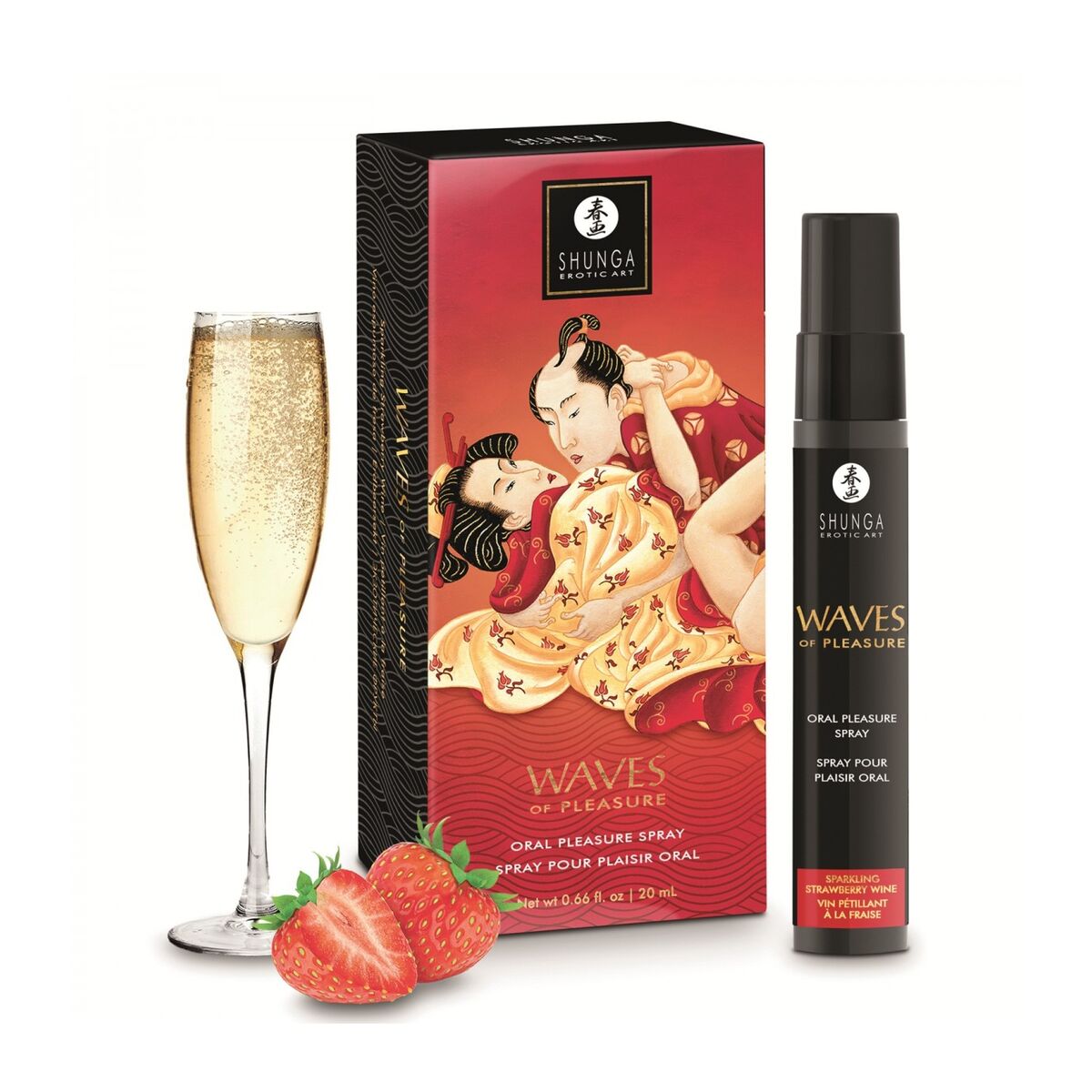 Lubrifiant Shunga Șampanie de Căpșuni 20 ml, 1, roseregalo.com