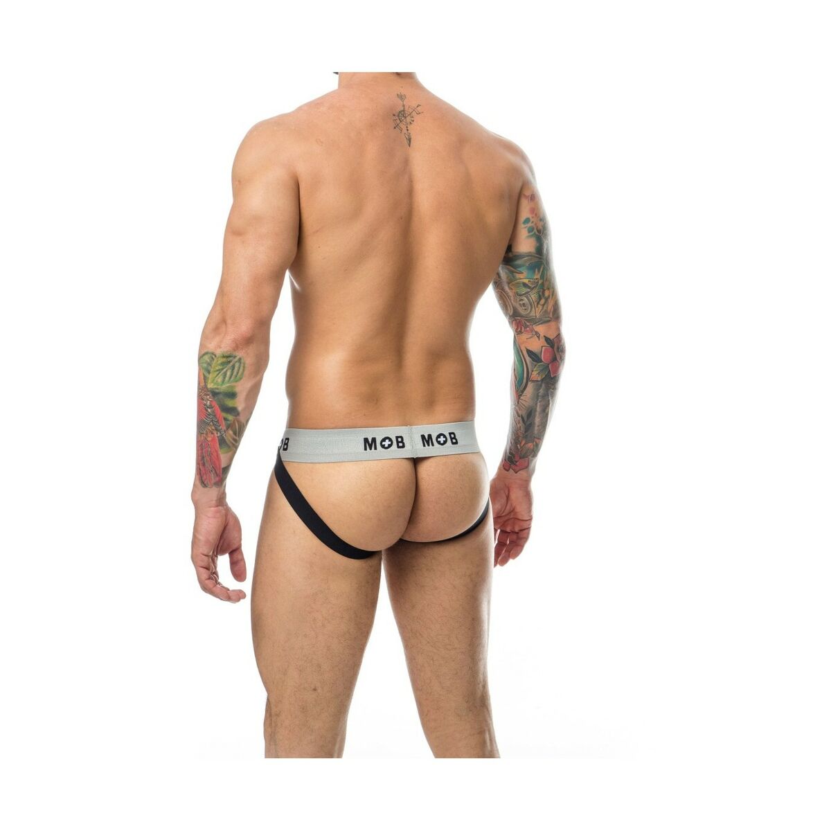 Tanga Mob Eroticwear Alb Negru, 2, roseregalo.com