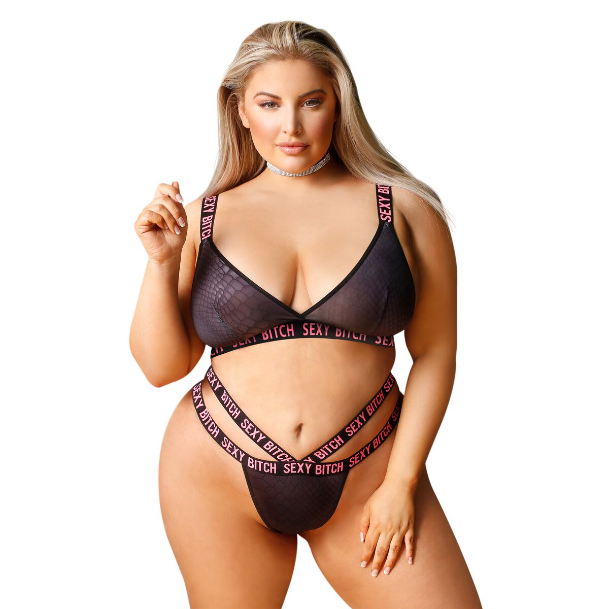 Compleu de lenjerie Fantasy Lingerie Negru (Queen size), 1, roseregalo.com