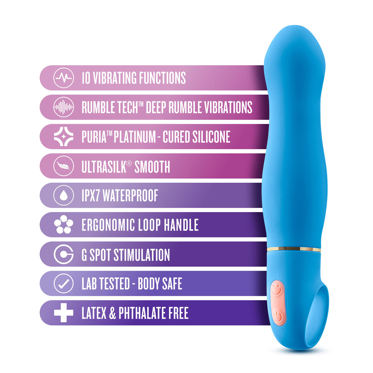 Vibrator Blush Aria Albastru, 6, roseregalo.com