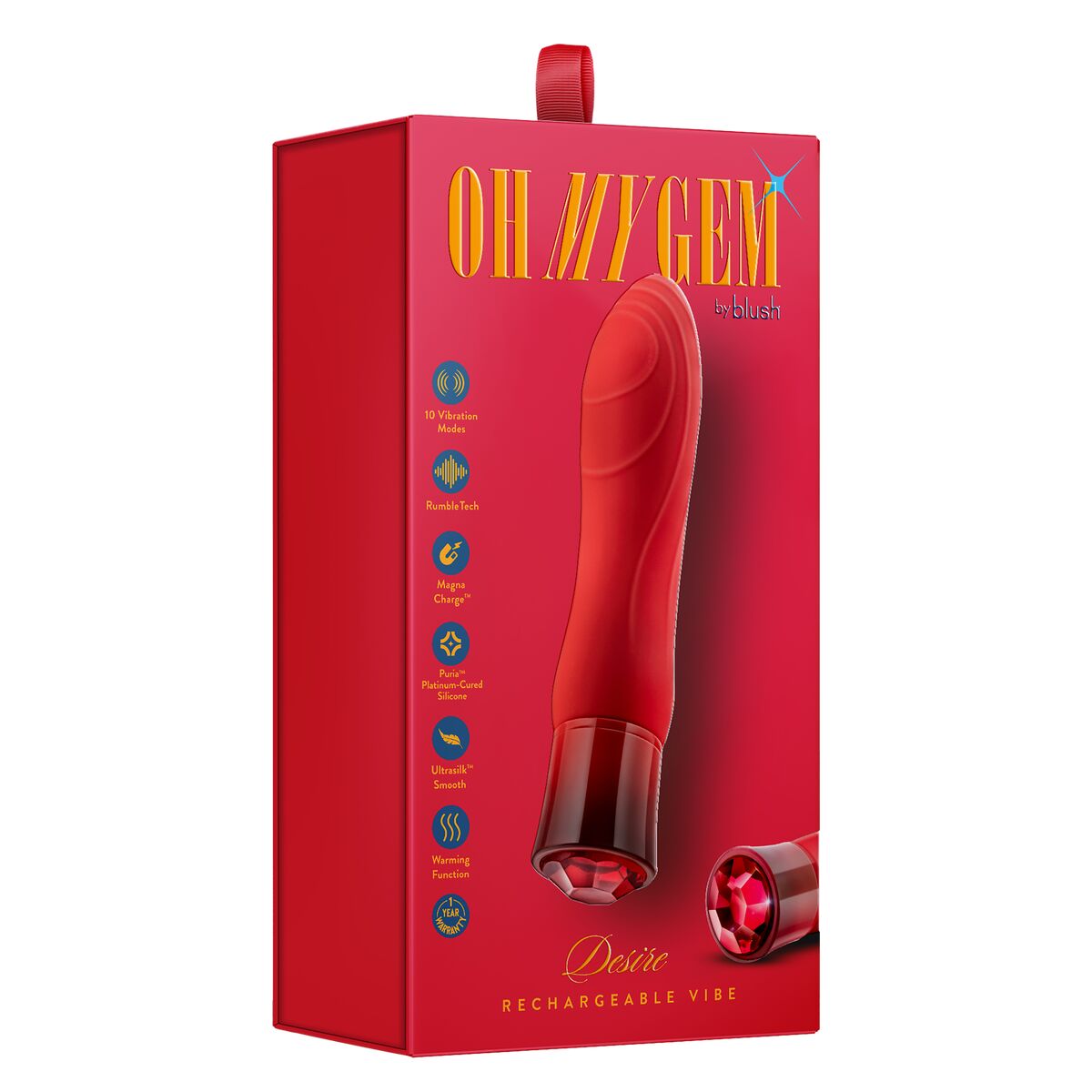 Mini Vibrador Blush Oh My Gem Desire Ruby Roșu, 6, roseregalo.com