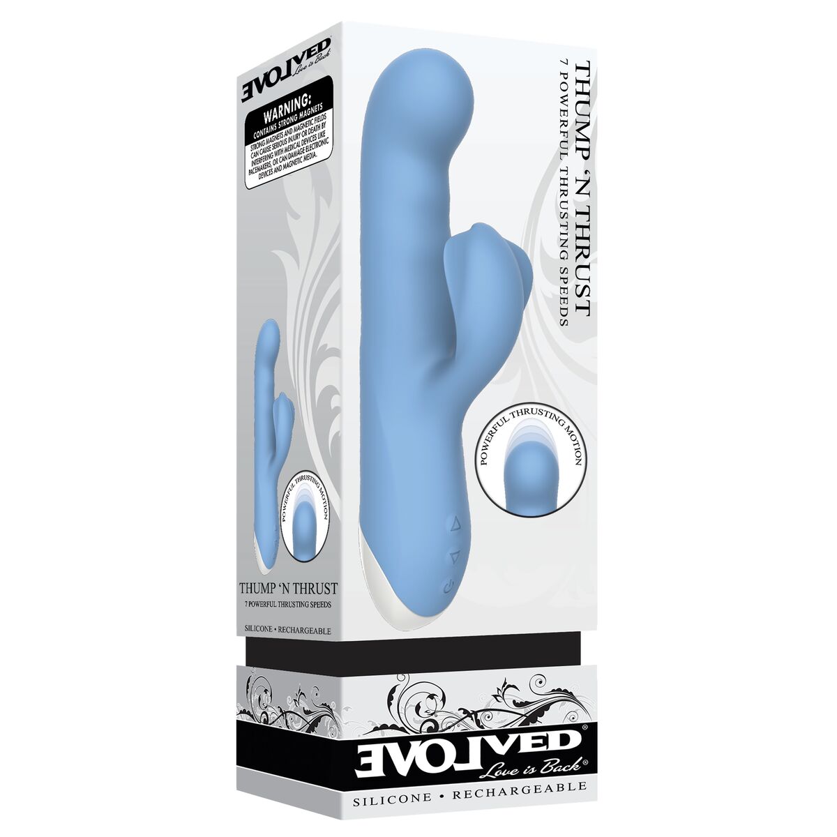Vibrator zona G Evolved Albastru, 7, roseregalo.com