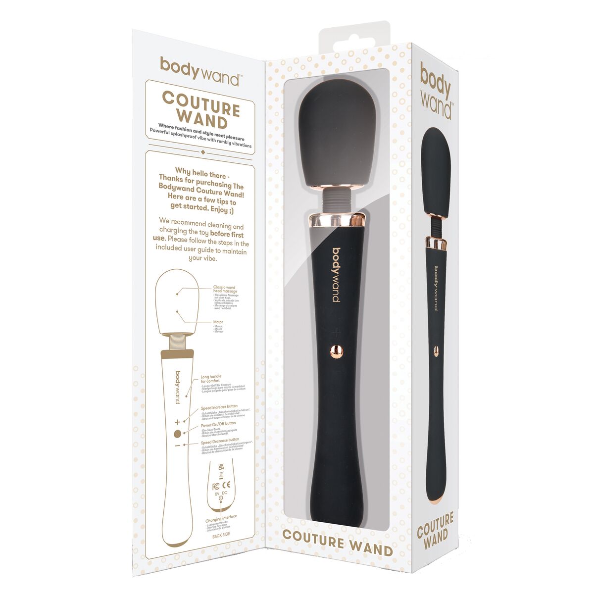 Vibrator Bodywand Negru, 6, roseregalo.com