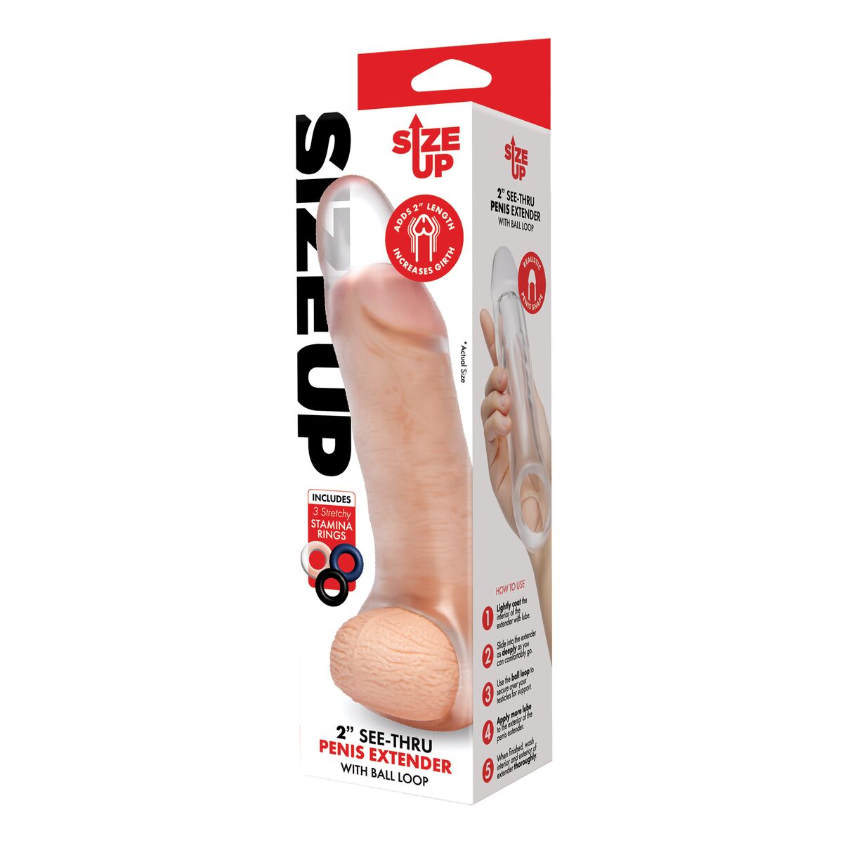 Protecţie pentru penis Size Up Ø 4 cm 20,3 cm, 6, roseregalo.com
