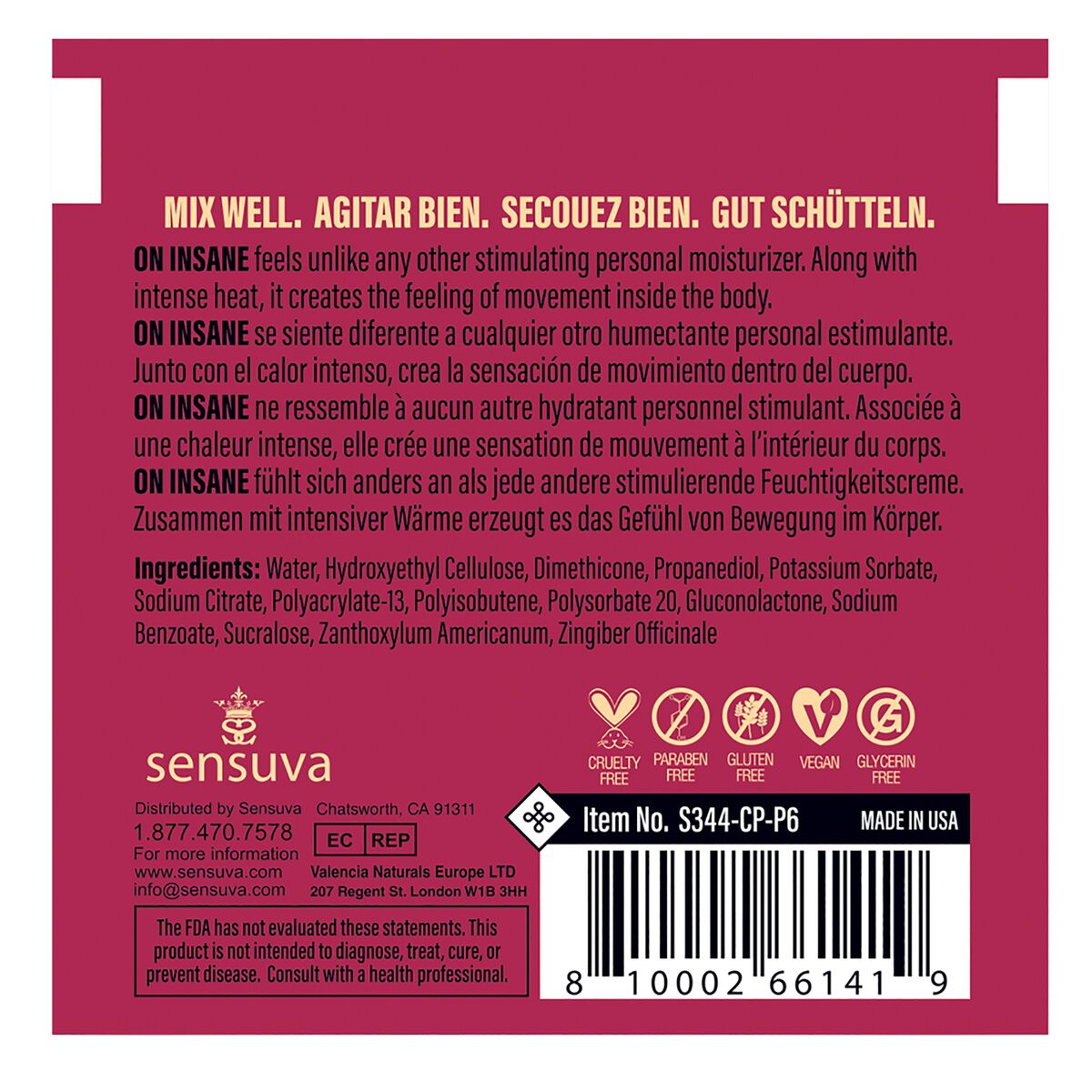 Lubrifiant Sensuva Cireșe 6 ml, 2, roseregalo.com