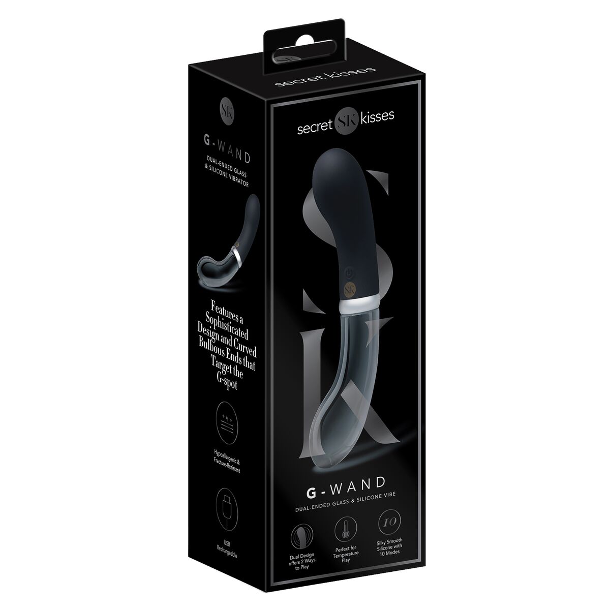 Vibrator zona G Secret Kisses Negru, 4, roseregalo.com