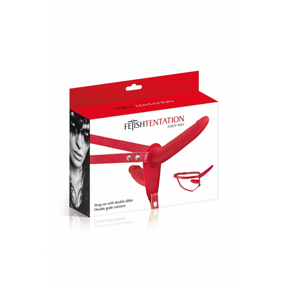 Dildo cu ham Fetish Tentation Roșu 15,5 cm, 2, roseregalo.com