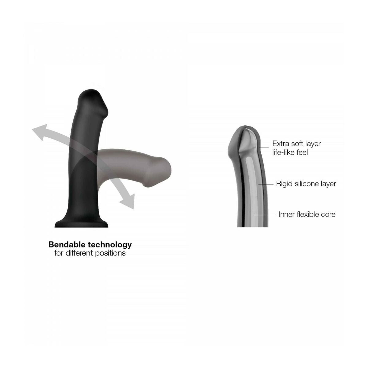 Dildo Strap-on-me 6013144 M Negru, 5, roseregalo.com