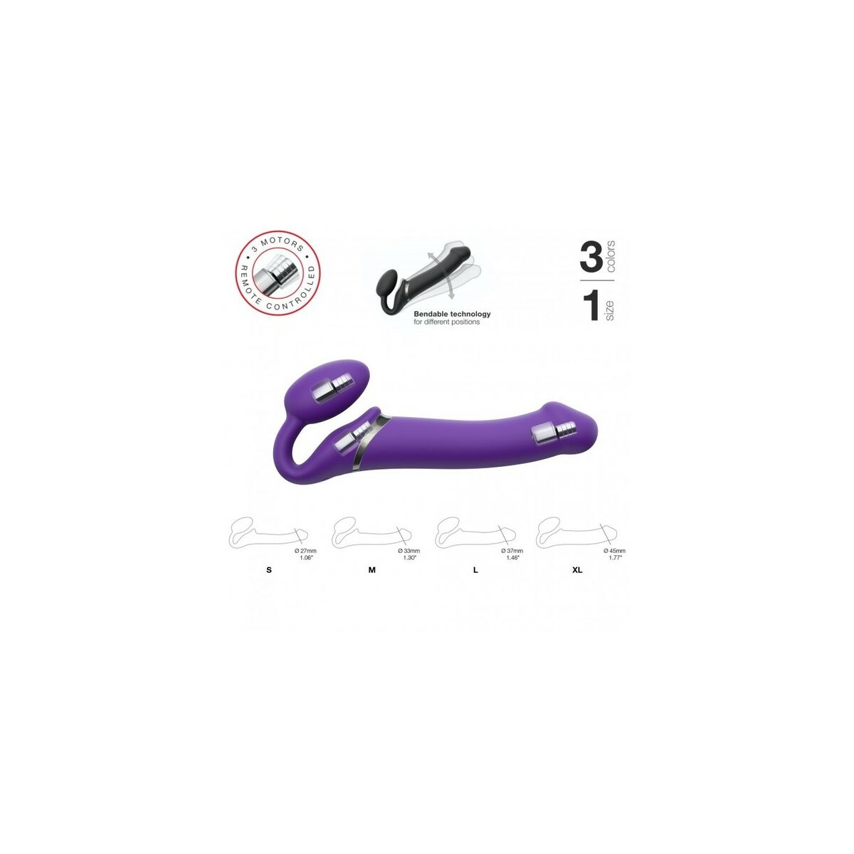 Dildo Strap-on-me Vibrating Remote Controlled 3 Motors Mov, 7, roseregalo.com