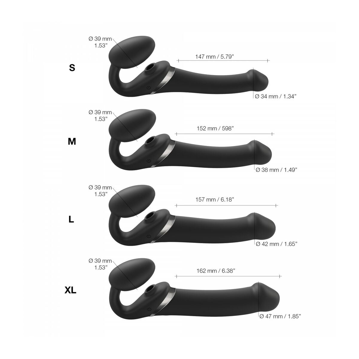 Dildo Strap-on-me 6017340 Negru S, 7, roseregalo.com