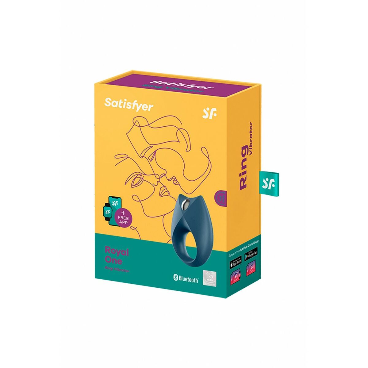 Inel Vibrator Satisfyer SATRO Albastru, 7, roseregalo.com