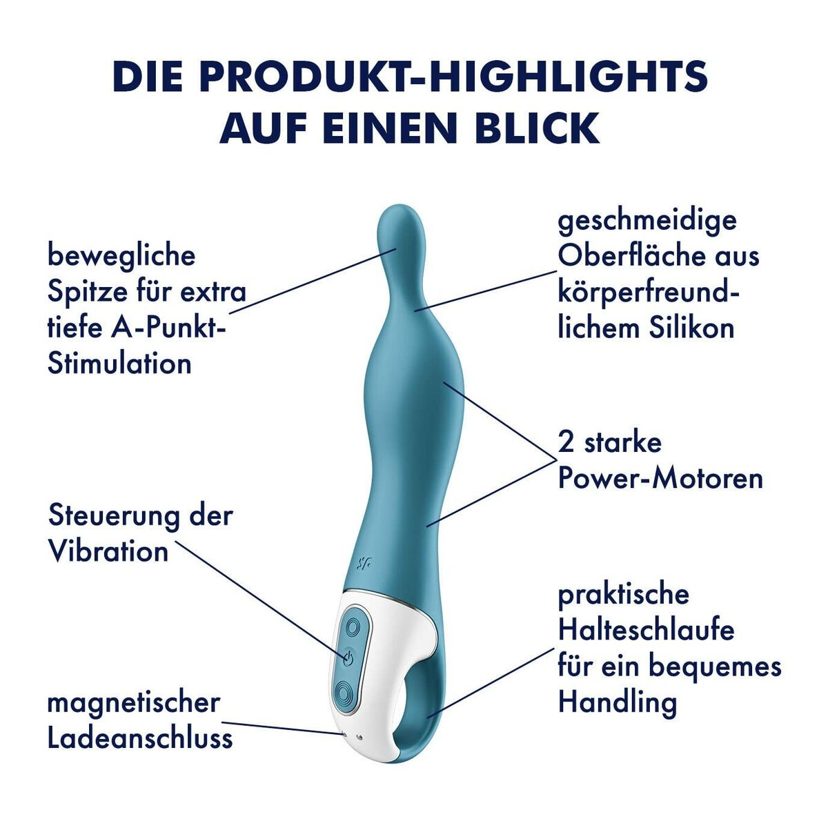 Vibrator zona G Satisfyer Albastru, 2, roseregalo.com