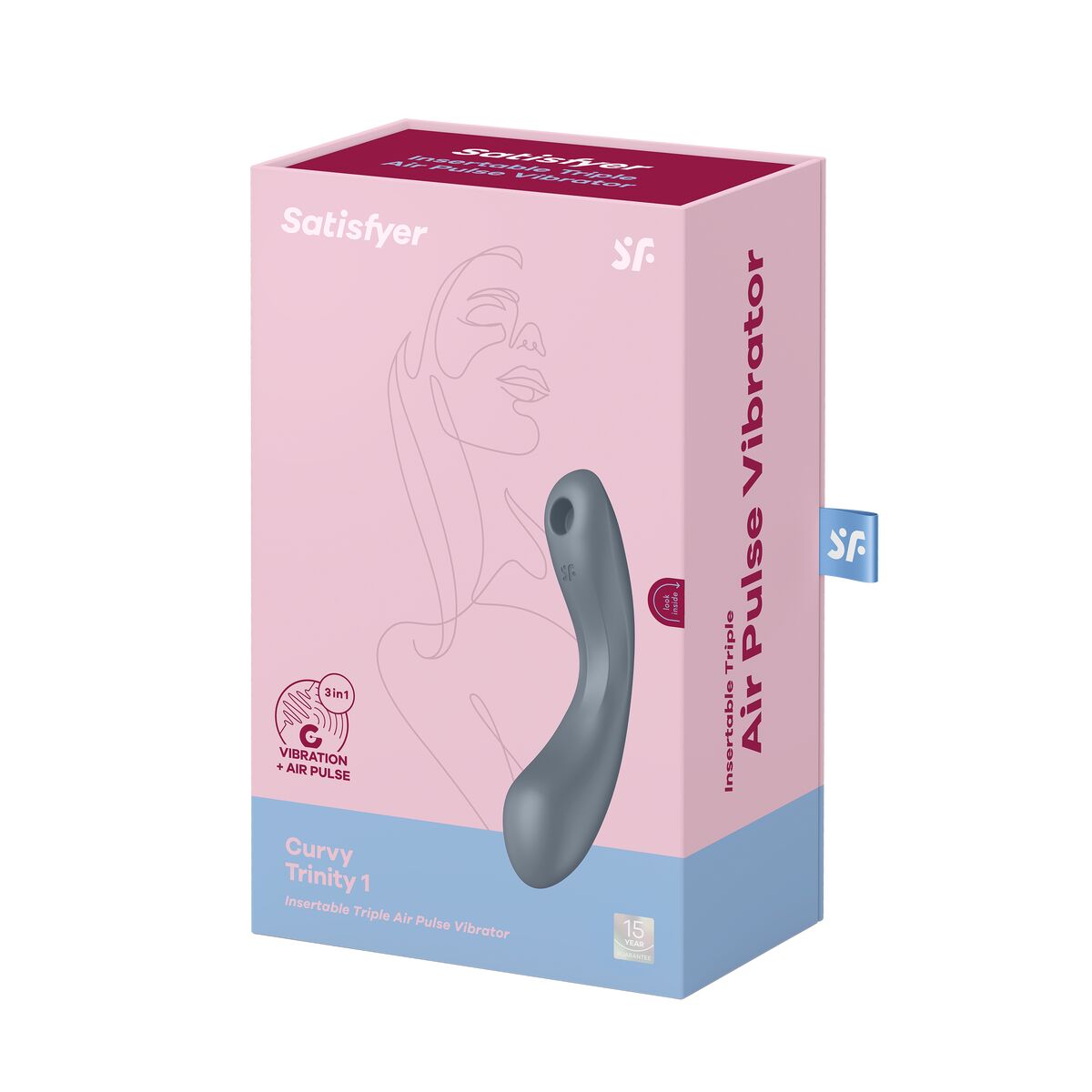 Dispozitiv stimulare clitoris Satisfyer Curvy Trinity 1 Gri, 10, roseregalo.com