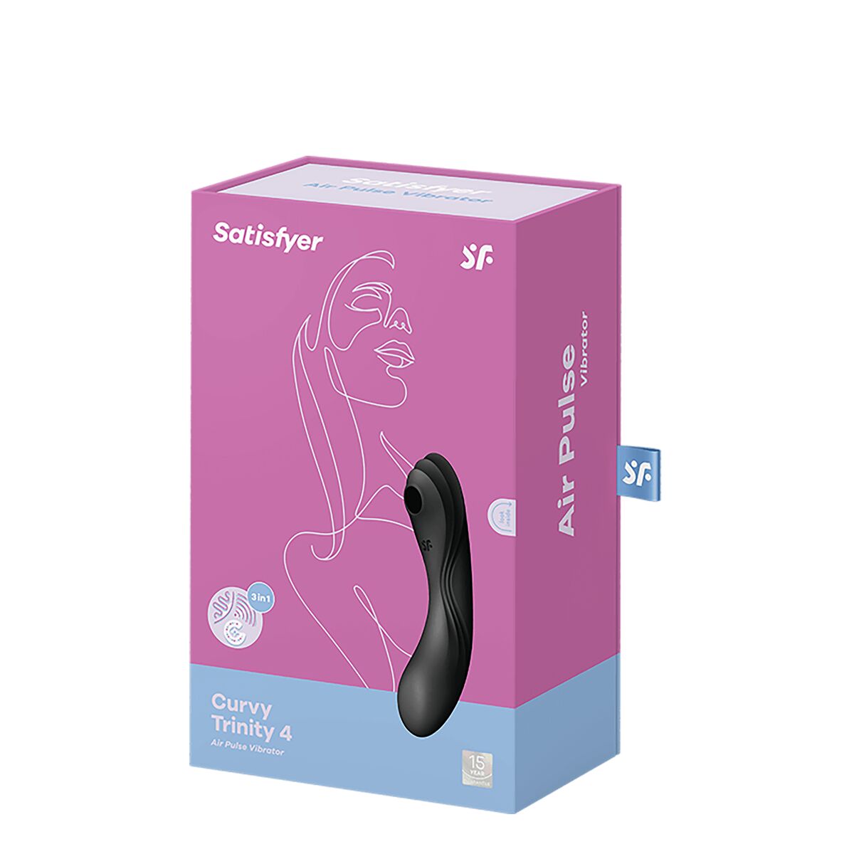 Dual Stimulation Vibrator Satisfyer CURVY TRINITY 4 Negru, 1, roseregalo.com