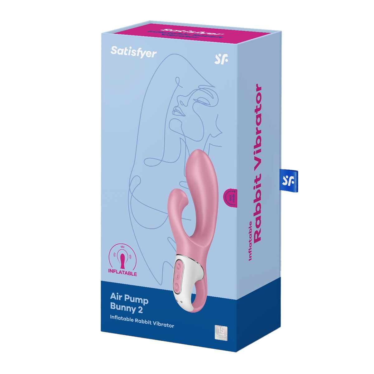 Vibrator zona G Satisfyer Air Pump Bunny 2 Light Roz, 6, roseregalo.com