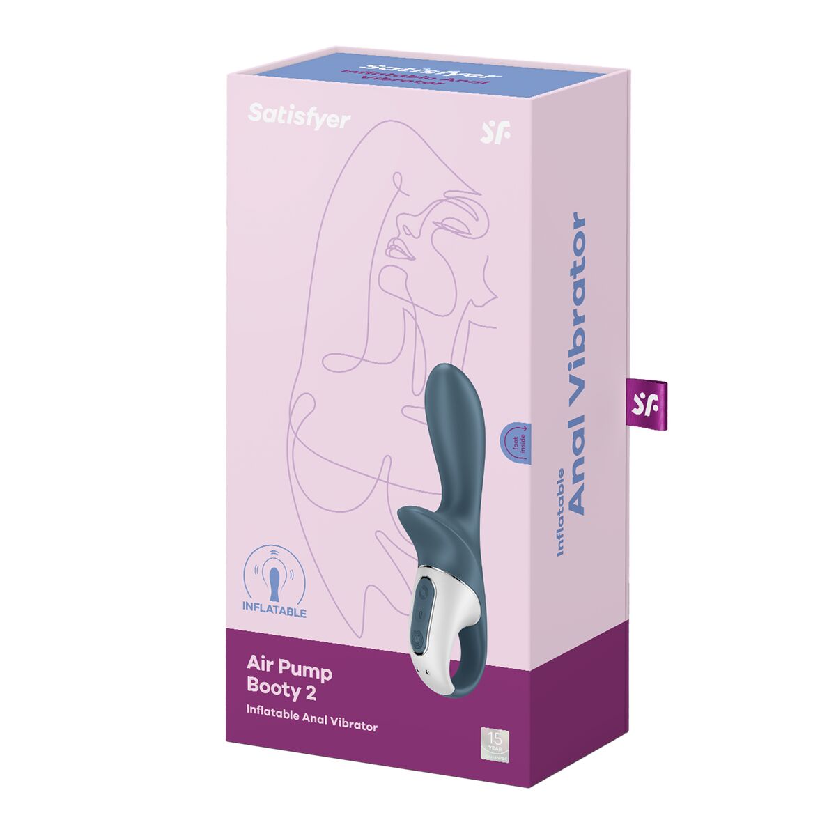Vibrator anal Satisfyer Air Pump Booty 2 Gri, 6, roseregalo.com
