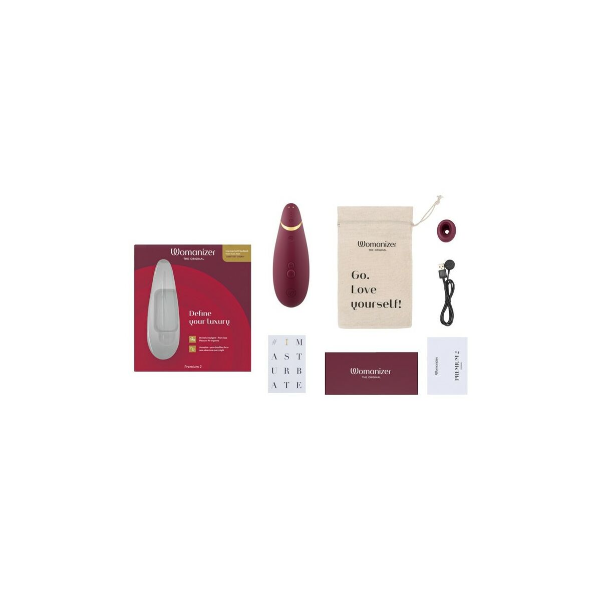 Dispozitiv stimulare clitoris Womanizer Premium 2 Bordo, 5, roseregalo.com