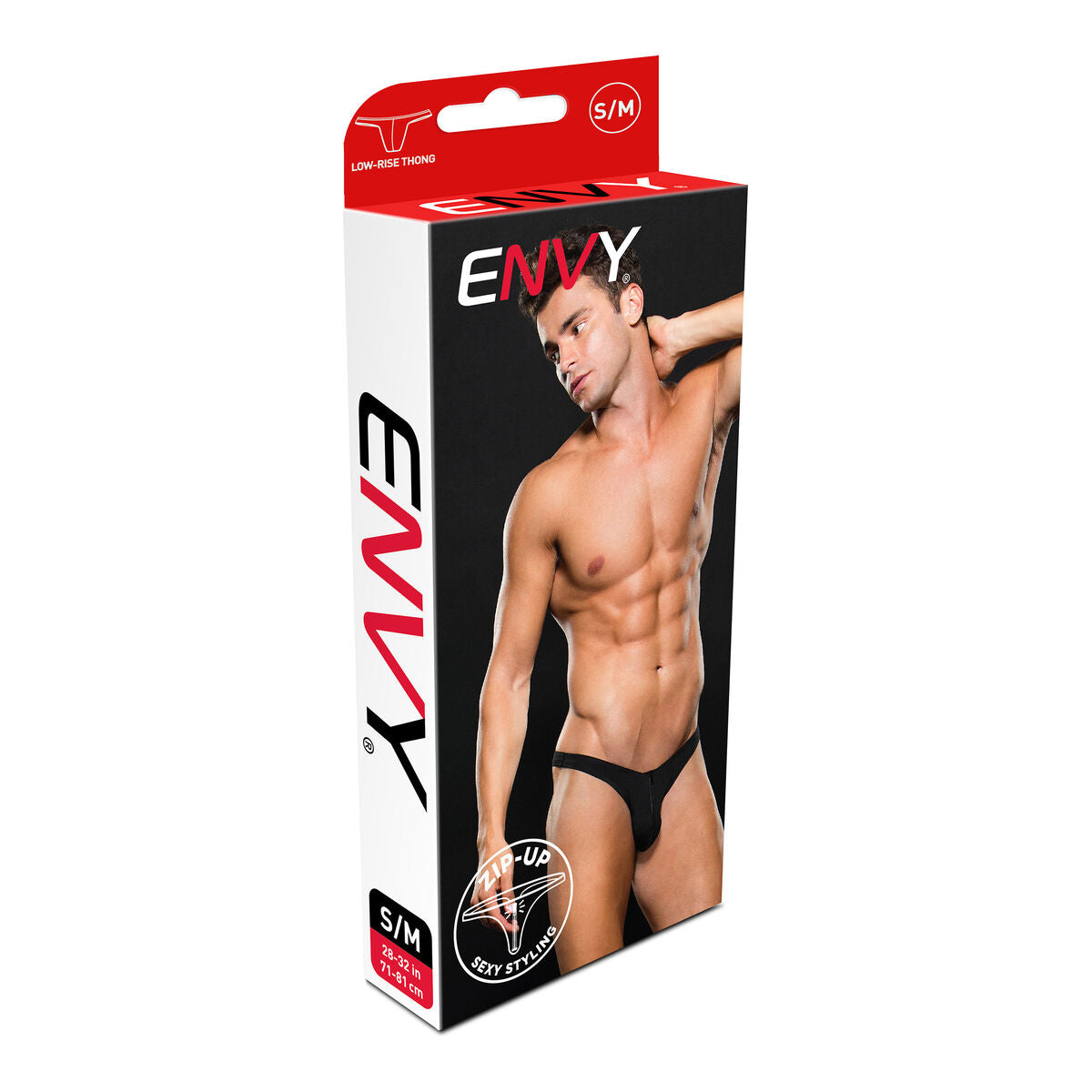 Tanga Envy Lowrise Zip Negru S/M, 1, roseregalo.com
